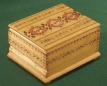 Сигаретница кабинетная на 40 сигарет Дерево, резьба, роспись, выжигание СССР, 60-е годы XX века 1964 г инфо 10503v.